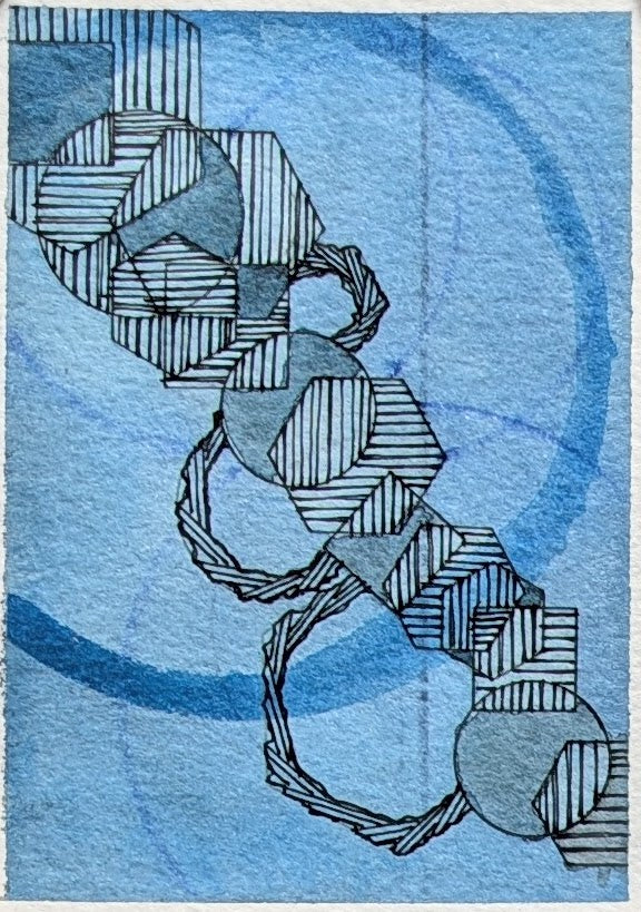 Geometric River #1 ACEO card