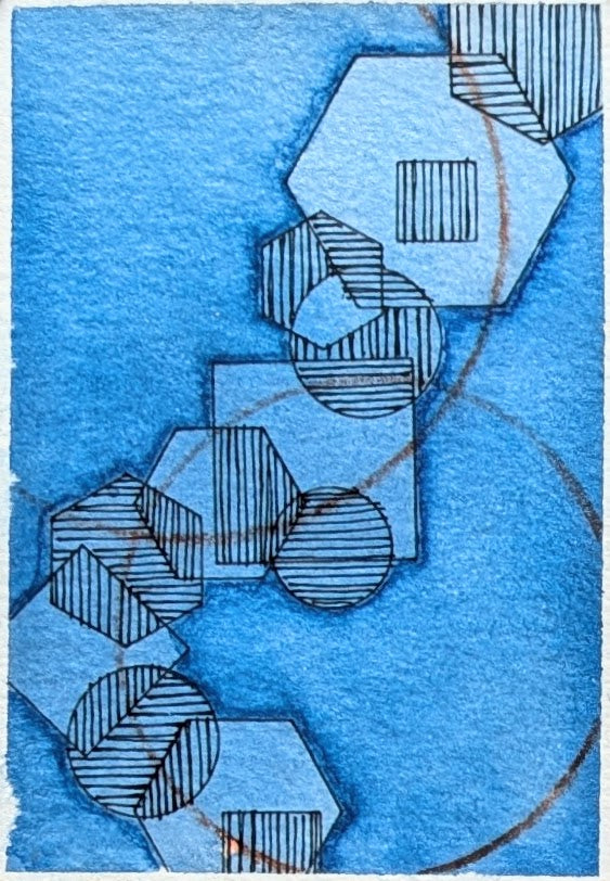 Geometric River #3 ACEO card